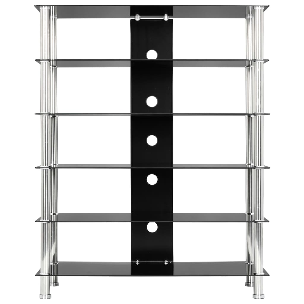 HiFi Stand Black 90x40x113 cm Tempered Glass