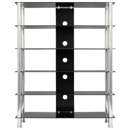 HiFi Stand Black 90x40x113 cm Tempered Glass