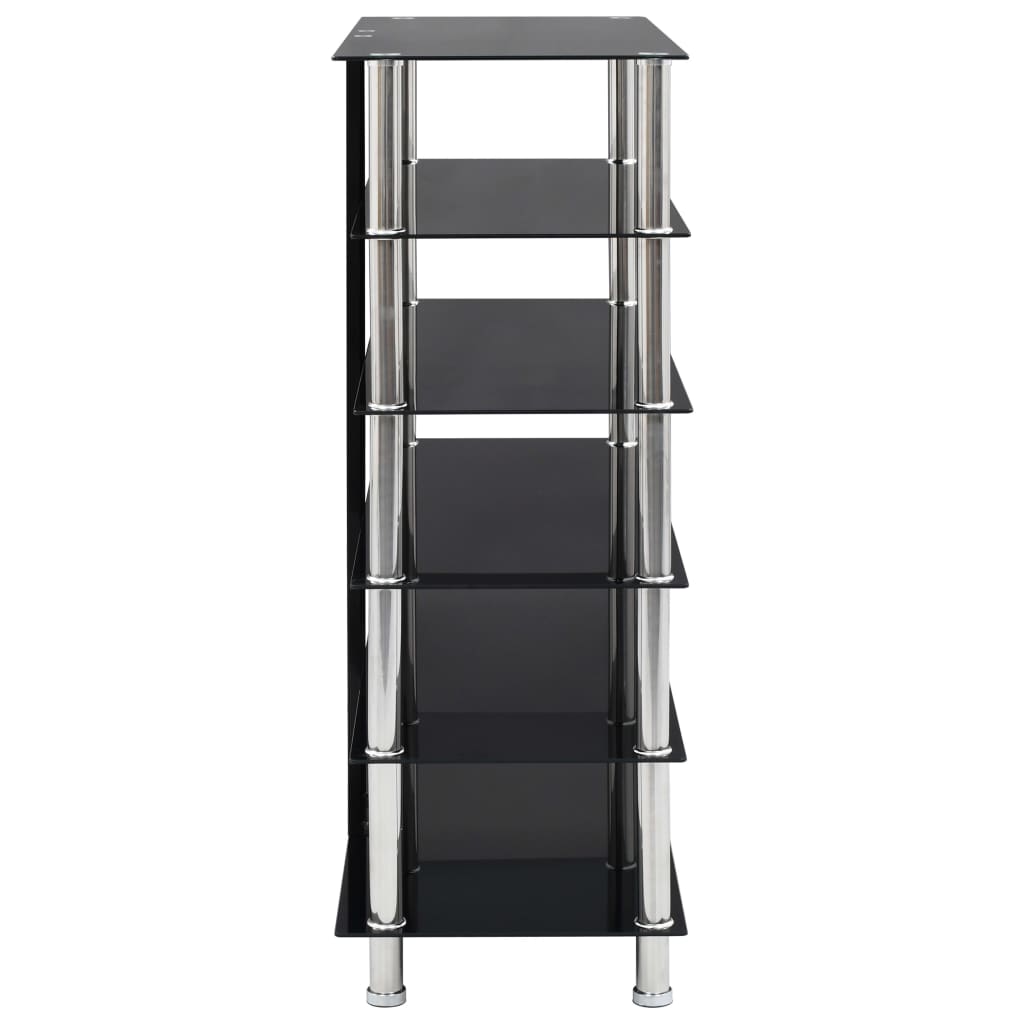 HiFi Stand Black 90x40x113 cm Tempered Glass