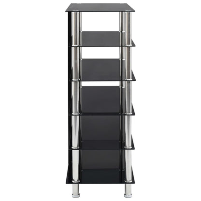 HiFi Stand Black 90x40x113 cm Tempered Glass