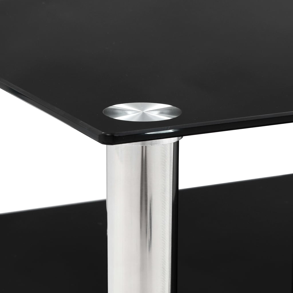 HiFi Stand Black 90x40x113 cm Tempered Glass