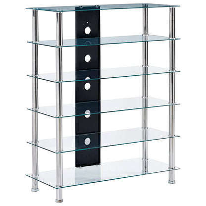 HiFi Stand Transparent 90x40x113 cm Tempered Glass