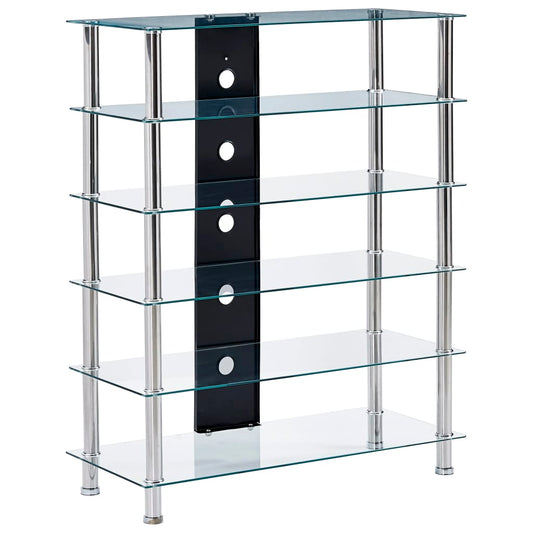 HiFi Stand Transparent 90x40x113 cm Tempered Glass