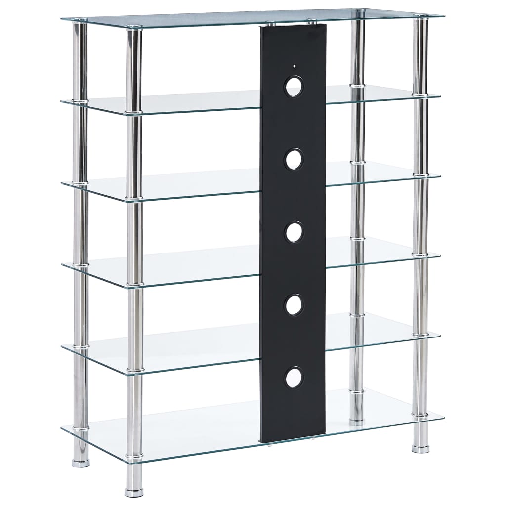 HiFi Stand Transparent 90x40x113 cm Tempered Glass