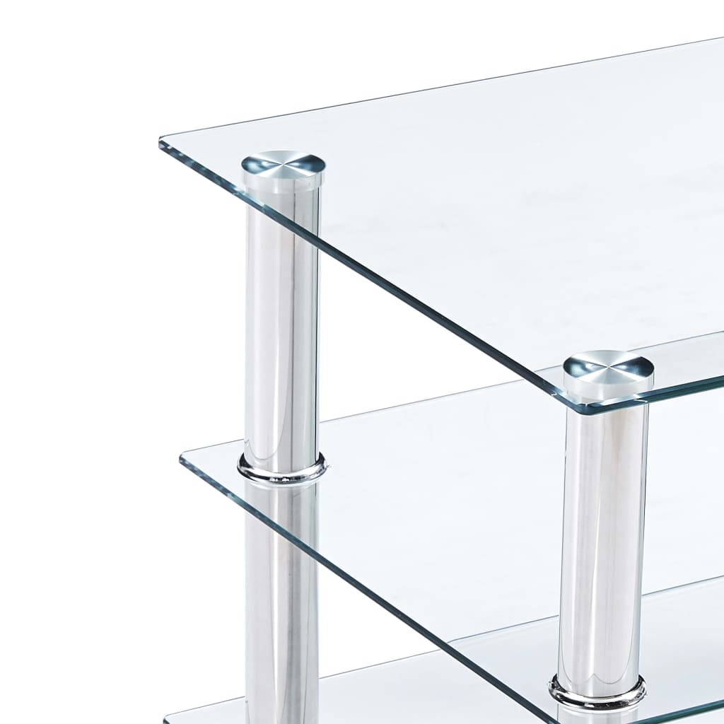 HiFi Stand Transparent 90x40x113 cm Tempered Glass