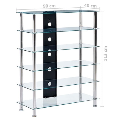 HiFi Stand Transparent 90x40x113 cm Tempered Glass