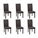 Dining Chairs 6 pcs Brown Leather