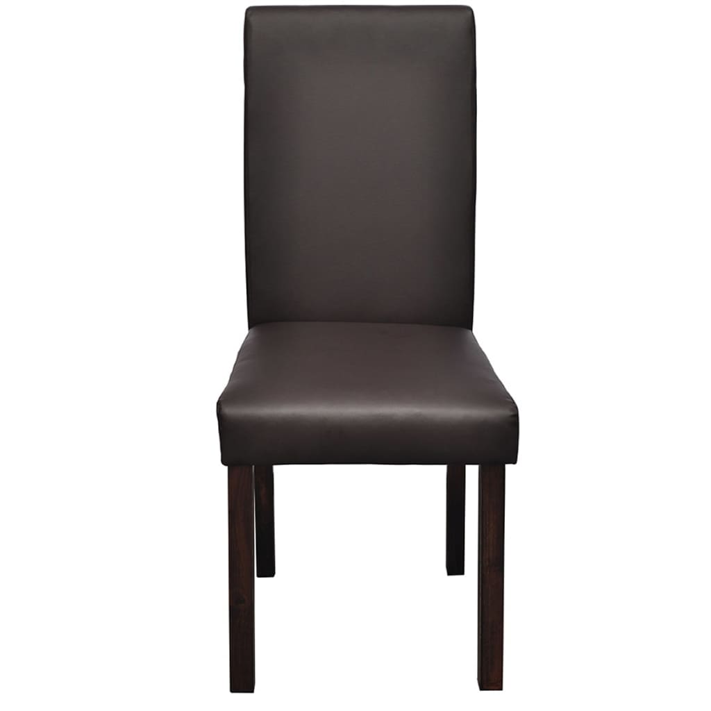 Dining Chairs 6 pcs Brown Faux Leather