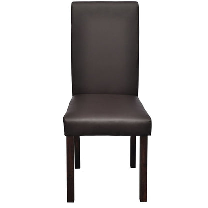 Dining Chairs 6 pcs Brown Faux Leather