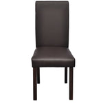 Dining Chairs 6 pcs Brown Leather