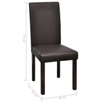 Dining Chairs 6 pcs Brown Leather