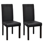 Dining Chairs 2 pcs Black Leather