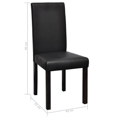 Dining Chairs 2 pcs Black Faux Leather