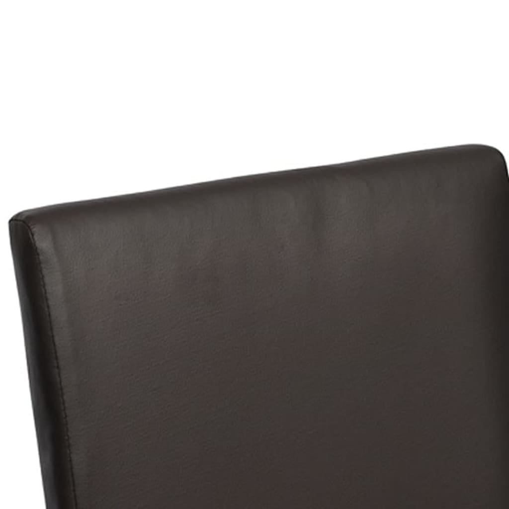 Dining Chairs 4 pcs Brown Faux Leather