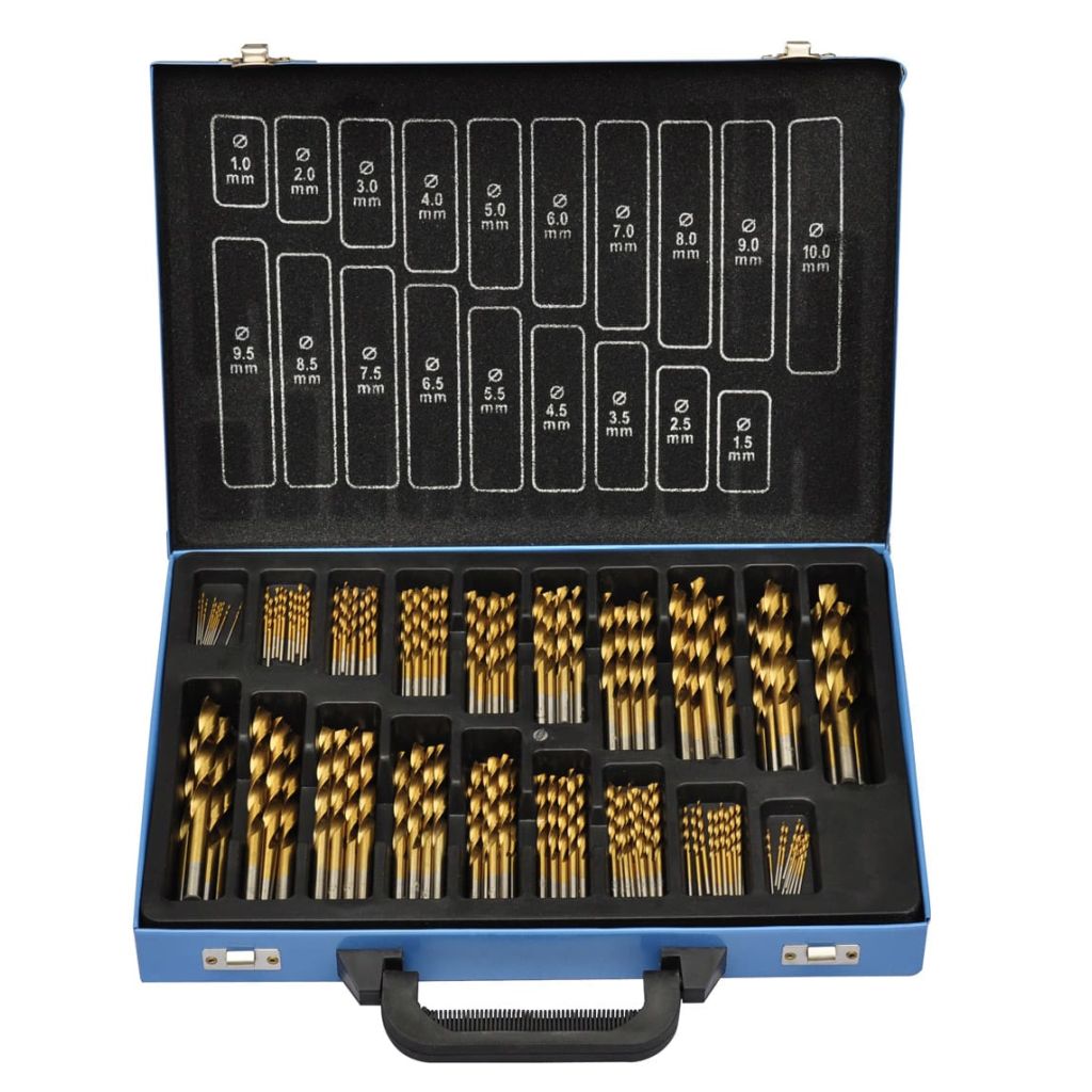 170-Piece Titanium Drill Bit Set in Metal Box HSS TI