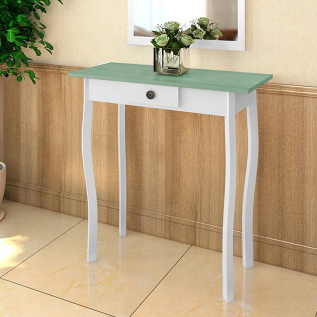 Console Table Mdf White And Greyish Brown