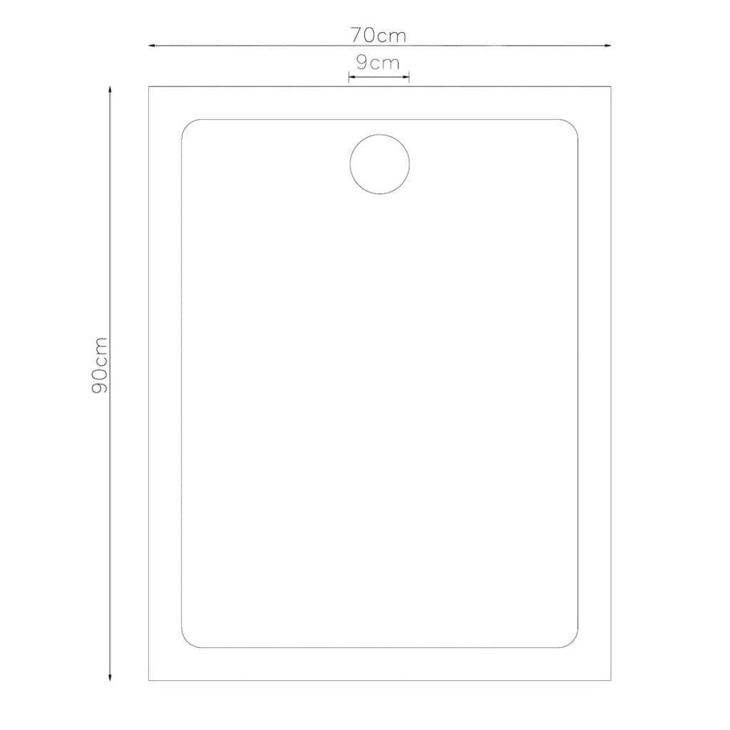 Rectangular ABS Shower Base Tray 70 x 90 cm