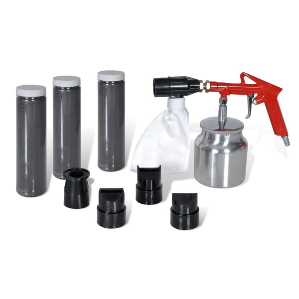 Air Sand Blasting Kit Sand & Nozzles Included
