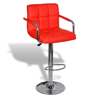 Bar Stools 2 pcs Red Faux Leather