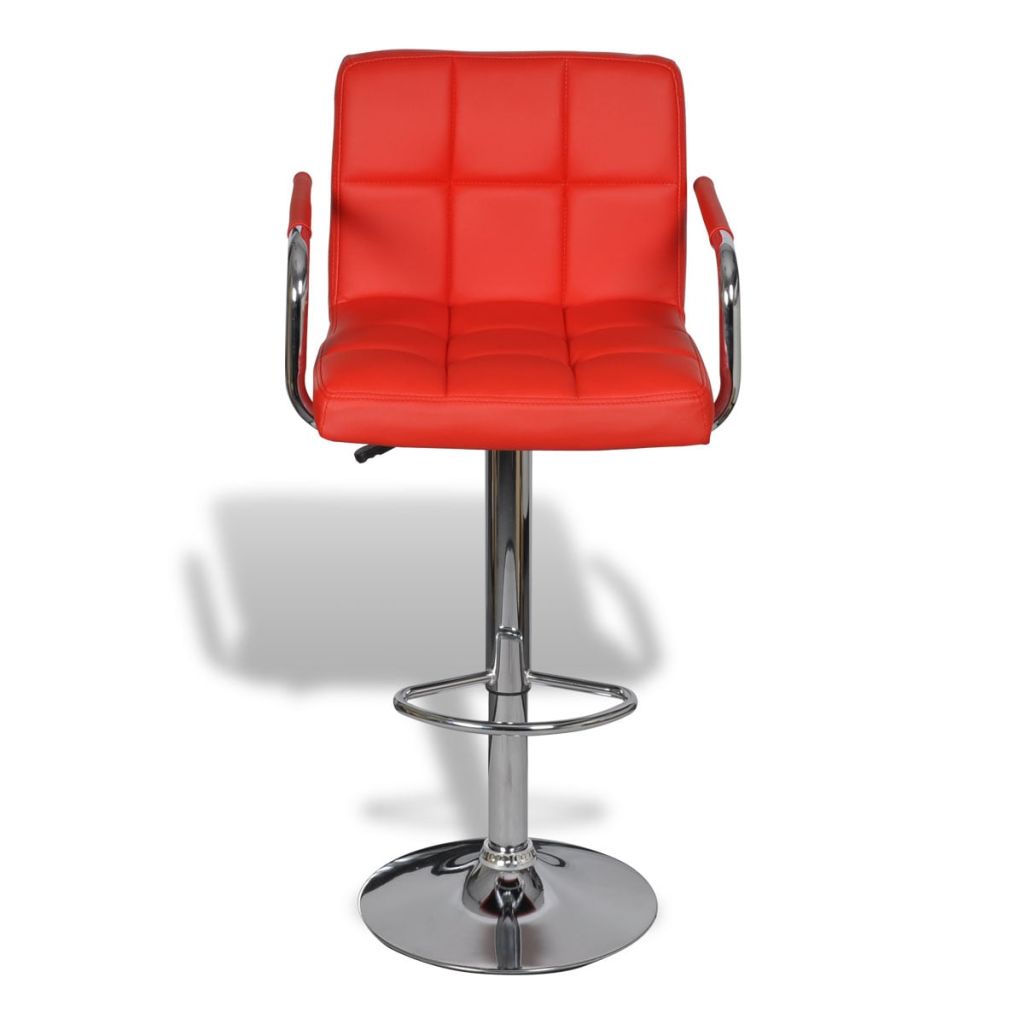 Bar Stools 2 pcs Red Faux Leather