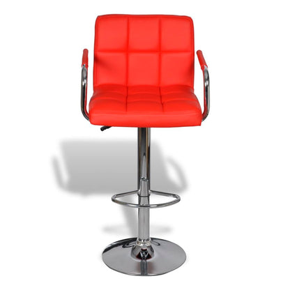 Bar Stools 2 pcs Red Faux Leather