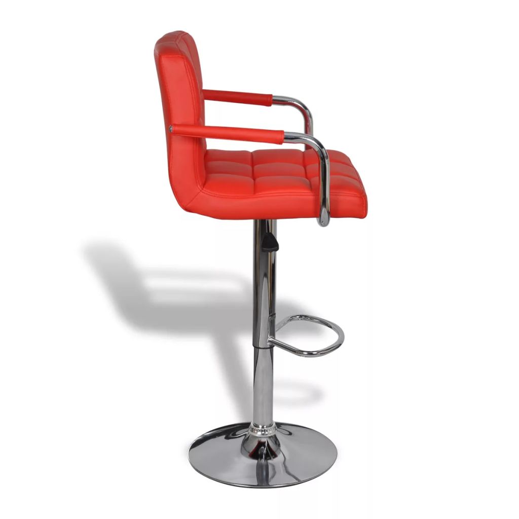 Bar Stools 2 pcs Red Faux Leather