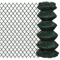 Chain Link Fence Galvanised Steel 0.8x15 m Green