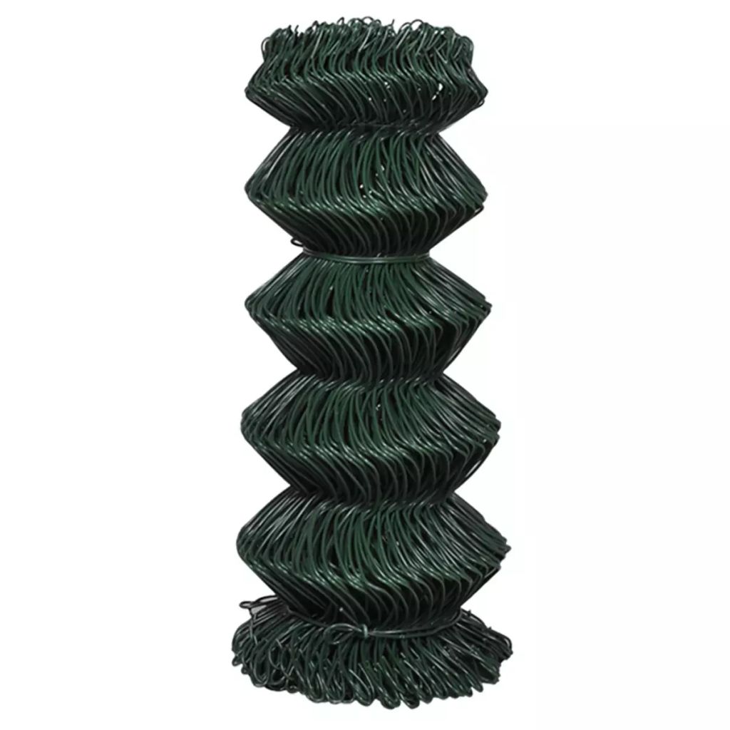 Chain Link Fence Galvanised Steel 0.8x15 m Green