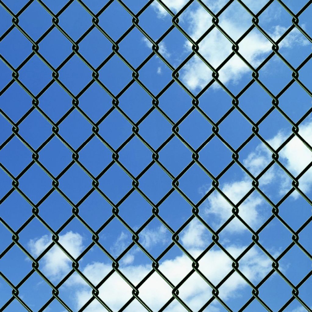 Chain Link Fence Galvanised Steel 1.5x15 m Green