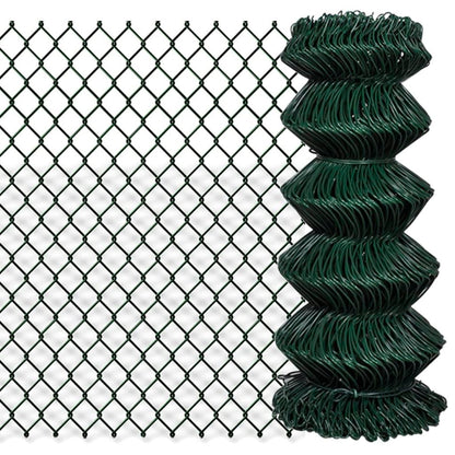 Chain Link Fence Galvanised Steel 0.8x25 m Green