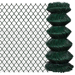 Chain Link Fence Galvanised Steel 0.8x25 m Green
