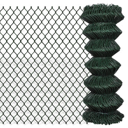 Chain Link Fence Galvanised Steel 1x25 m Green