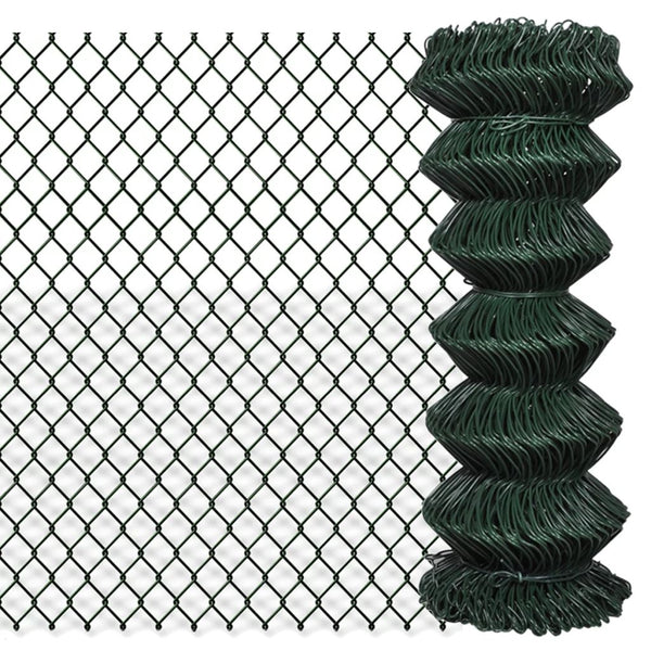  Chain Link Fence Galvanised Steel Green Colour