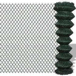 Chain Link Fence Galvanised Steel 1.5x25 m Green