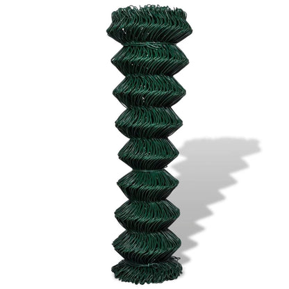 Chain Link Fence Galvanised Steel 1.5x25 m Green