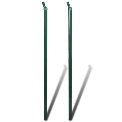 Chain Link Fence with Posts Galvanised Steel 1.25x15 m Green