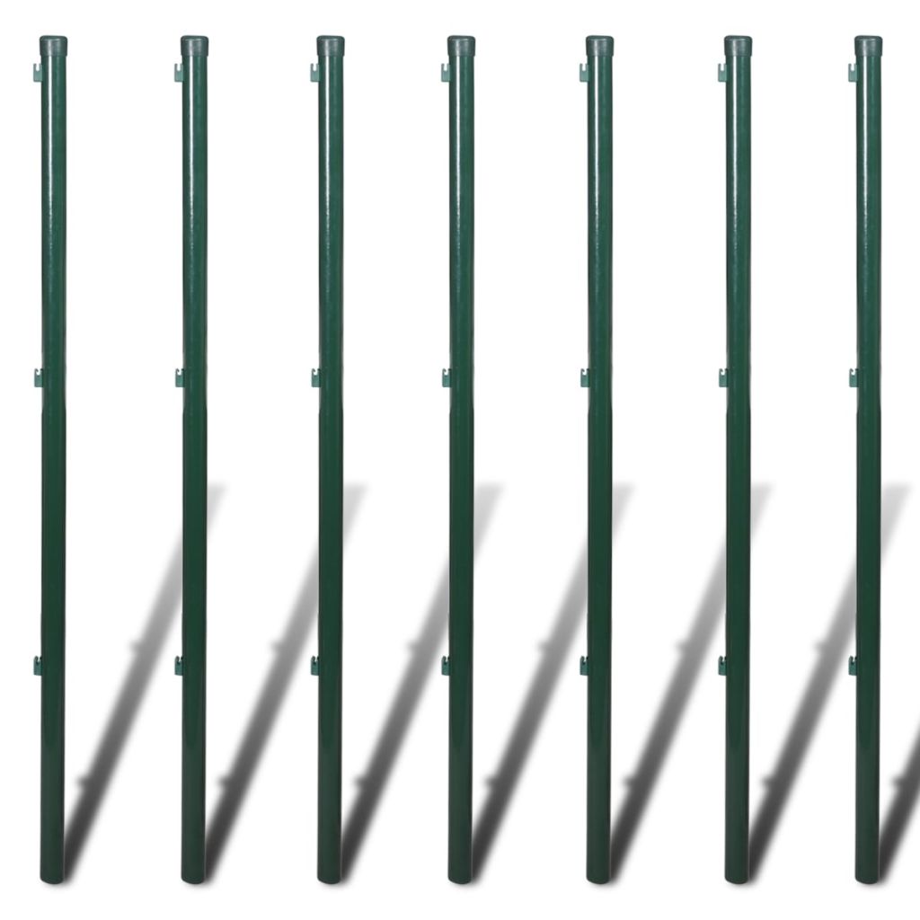 Chain Link Fence with Posts Galvanised Steel 1.25x15 m Green