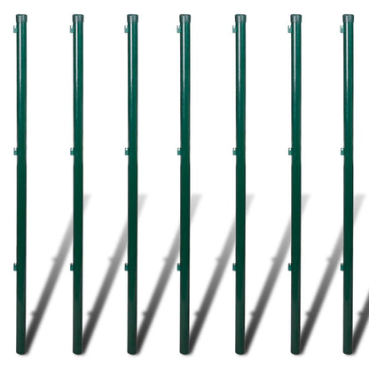 Chain Link Fence with Posts Galvanised Steel 1.25x15 m Green