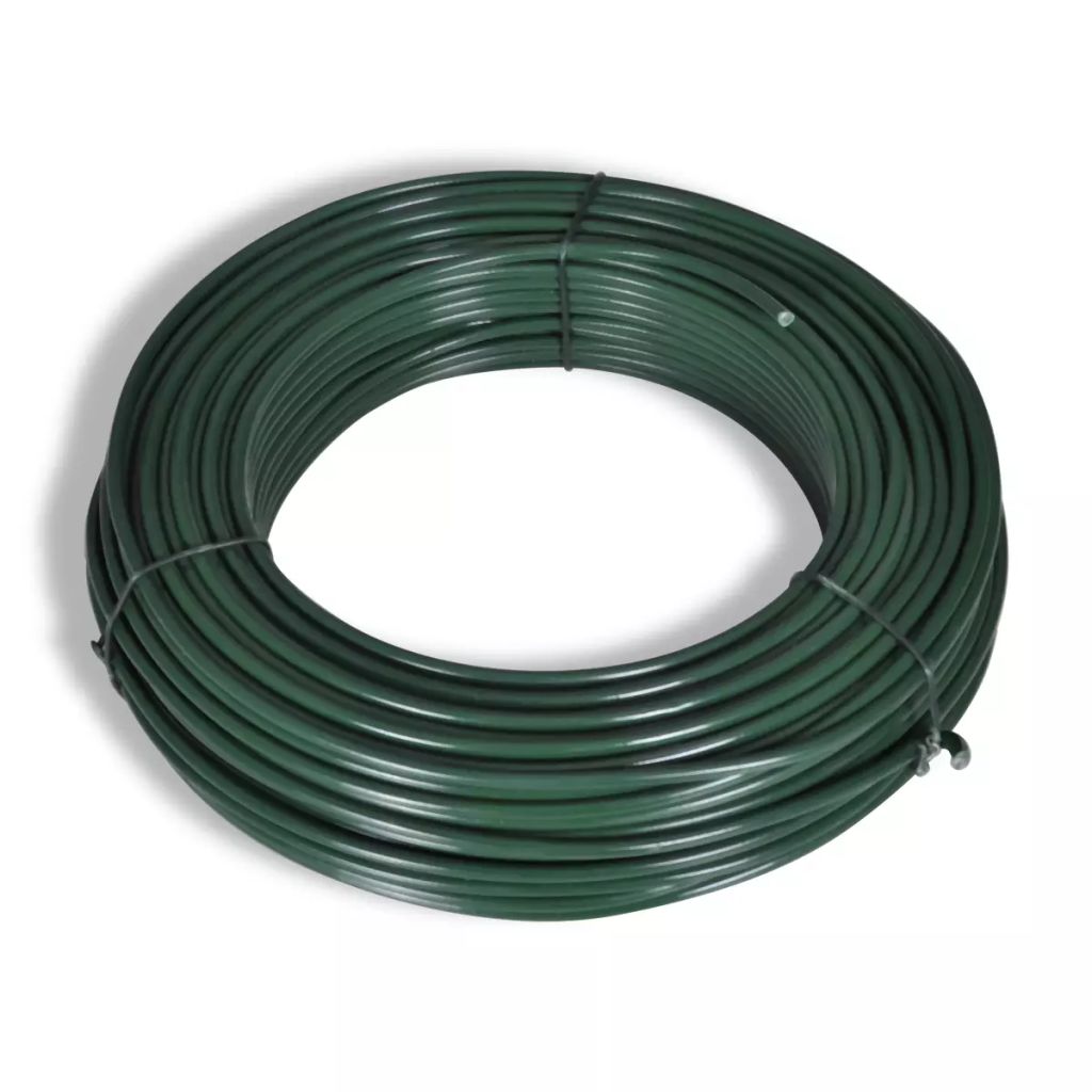 Chain Link Fence with Posts Galvanised Steel 1x25 m Green