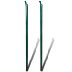 Chain Link Fence with Posts Galvanised Steel Colour Green