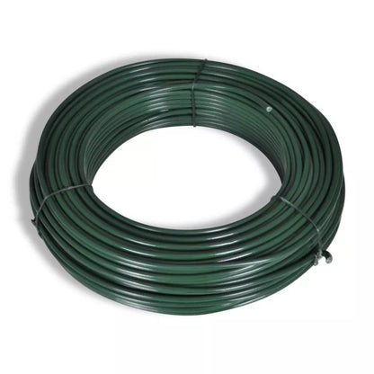 Chain Link Fence with Posts Galvanised Steel 1.25x25 m Green