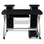 Mobile Computer Desk with Pull Out Tray Black