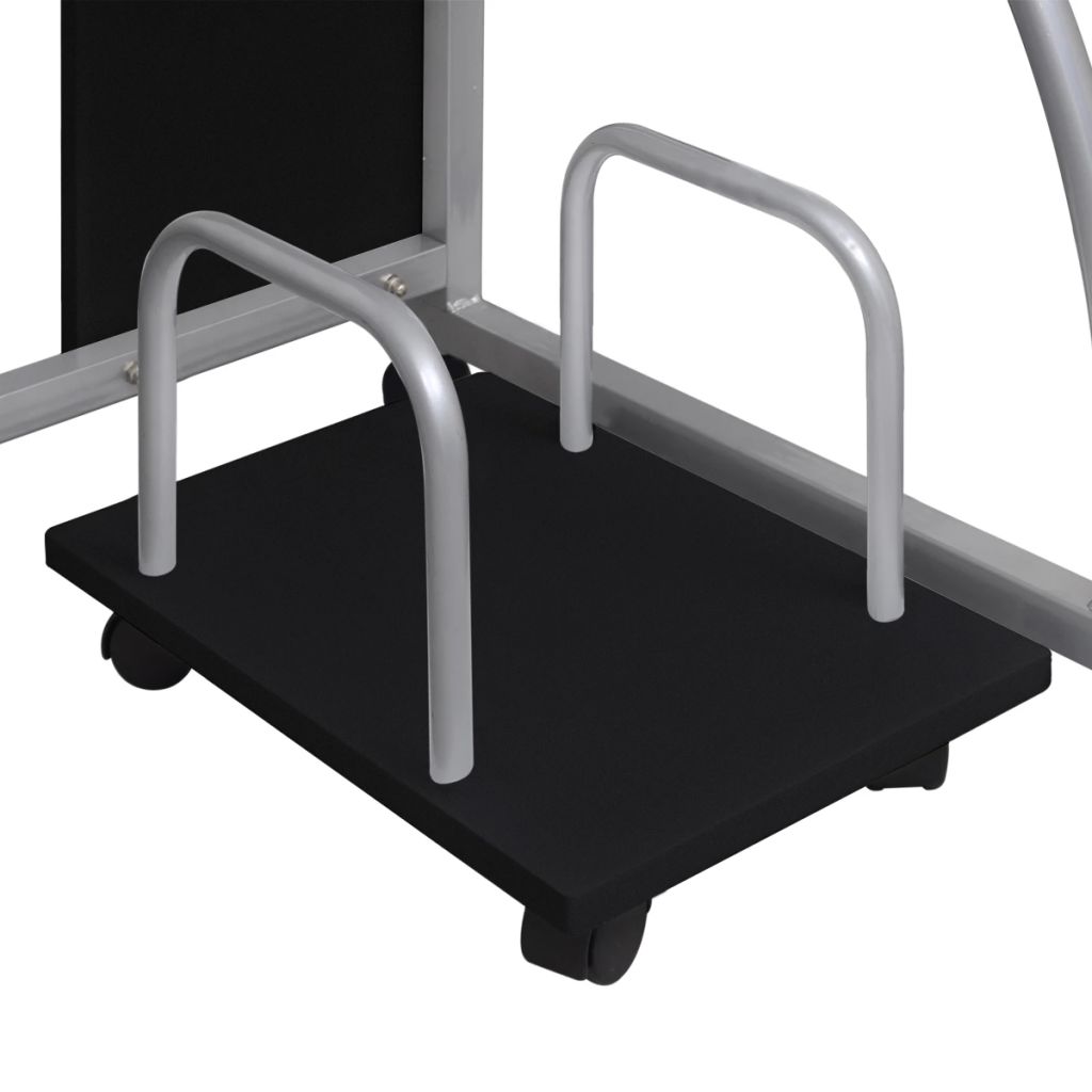Mobile Computer Desk with Pull Out Tray Black