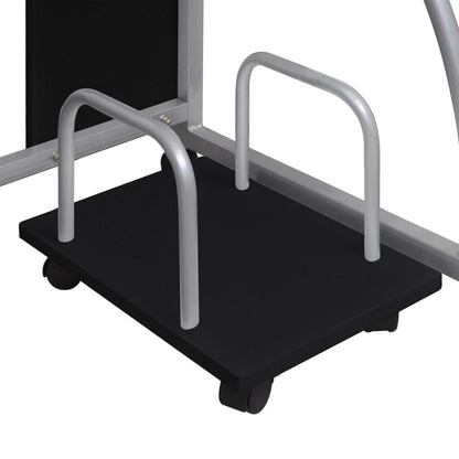 Mobile Computer Desk with Pull Out Tray Black