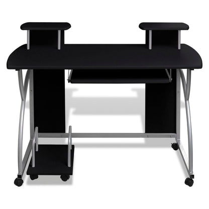 Mobile Computer Desk with Pull Out Tray Black