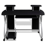 Mobile Computer Desk with Pull Out Tray Black