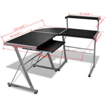 Computer Desk Workstation With Pull Out Keyboard Tray Black