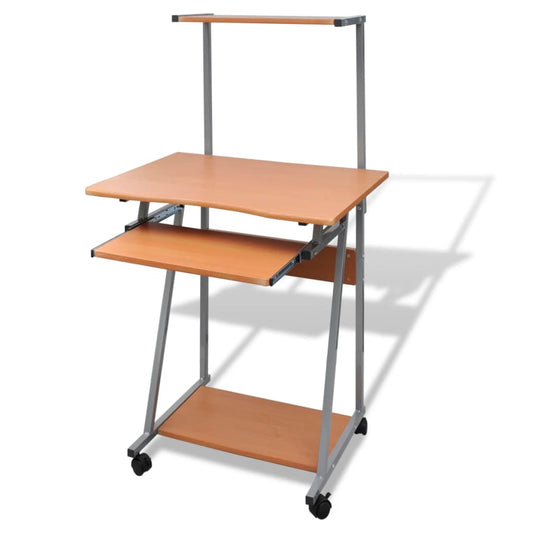 Computer Desk With Pull Out Keyboard Tray Brown
