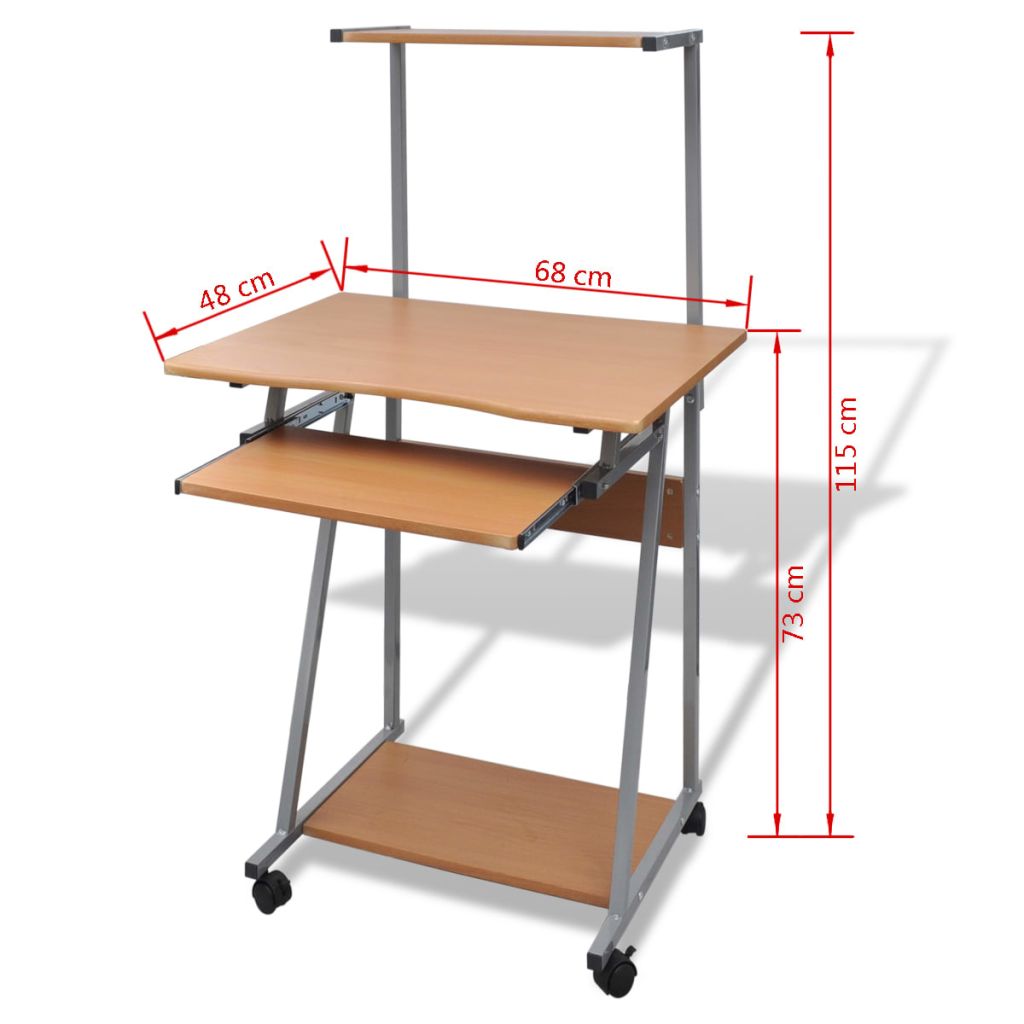 Computer Desk With Pull Out Keyboard Tray Brown