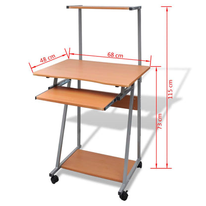Computer Desk With Pull Out Keyboard Tray Brown